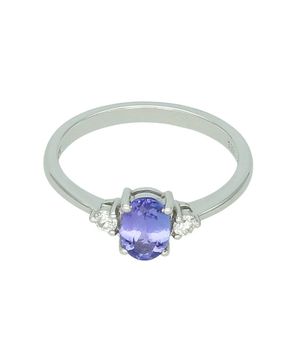 Pierścionek z tanzanitem i diamentami w białym złocie 585 – pierścionek zaręczynowy - rozmiar 16 Au.jpg